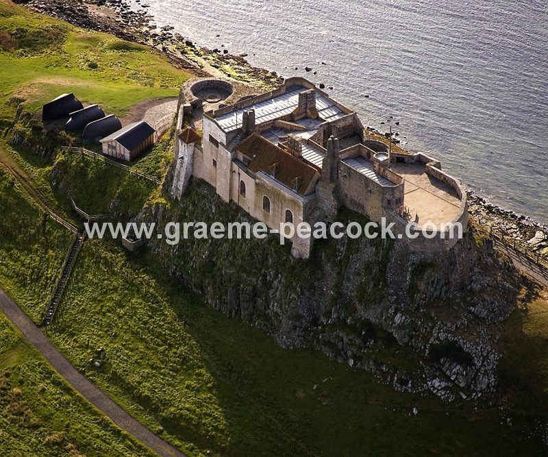 Aerial View of Lindisfarne Castle, Holy Island, Northumberland