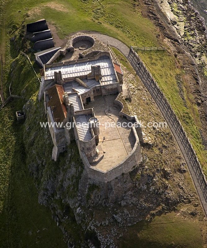 Aerial View of Lindisfarne Castle, Holy Island, Northumberland