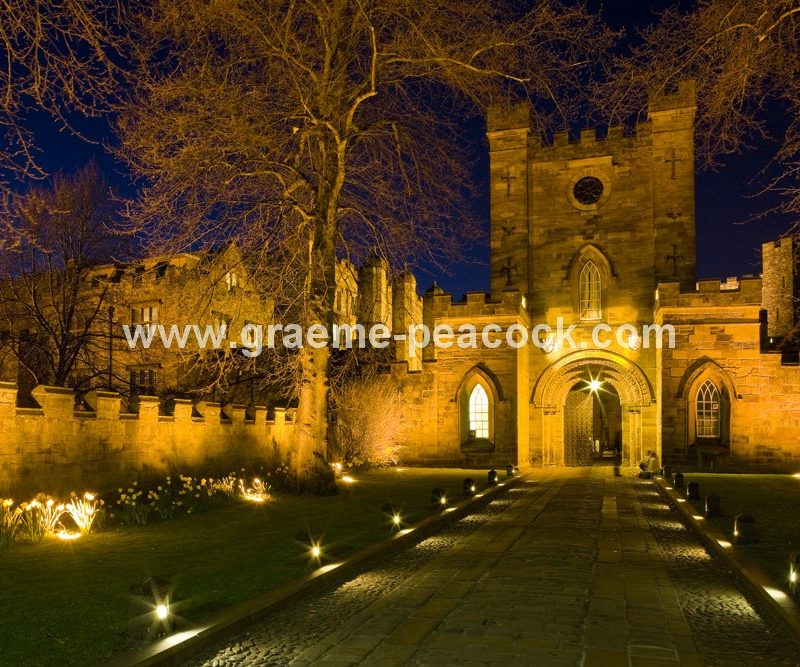 Durham Castle at night, Durham City, County Durham