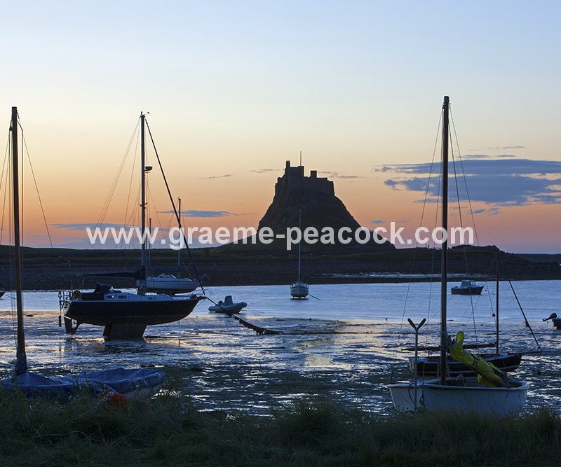 Lindisfarne Castle at dawn, Holy Island of Lindisfarne, Nortthumberland