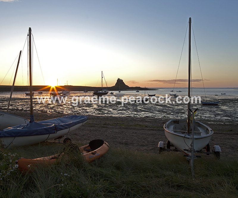 Lindisfarne Castle at dawn, Holy Island of Lindisfarne, Nortthumberland