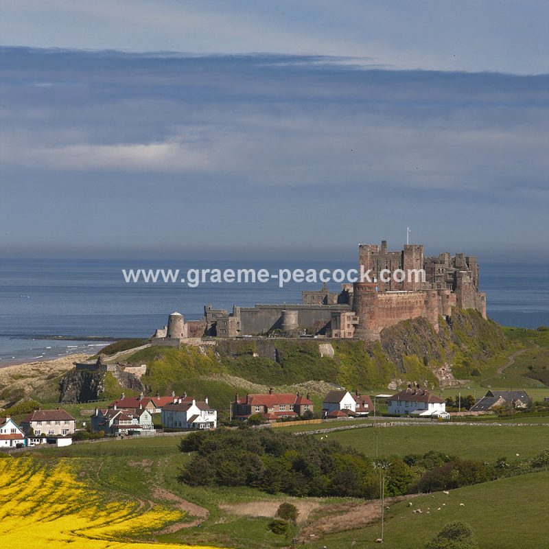 Bamburgh Castle and beach, Bamburgh, Northumberland