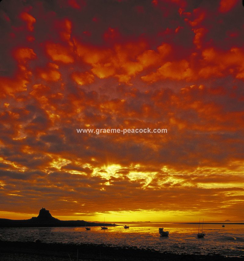 Lindisfarne Castle at dawn, Lindisfarne, Northumberland