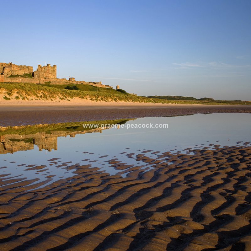 Bamburgh Castle at dawn, Bamburgh, Northumberland