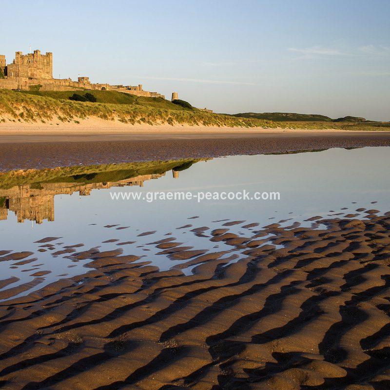 Bamburgh Castle at dawn, Bamburgh, Northumberland