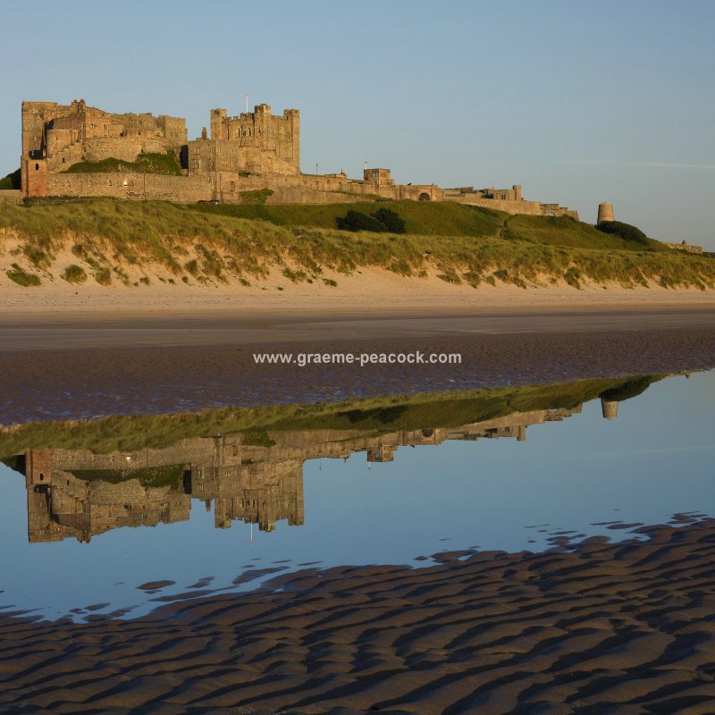 Bamburgh Castle at dawn, Bamburgh, Northumberland