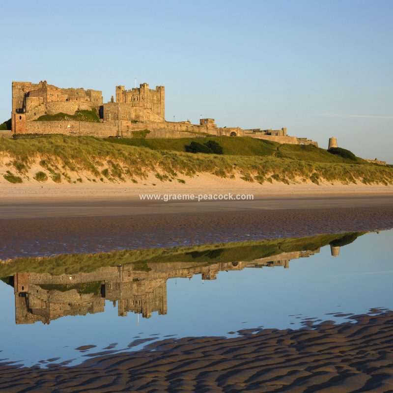 Bamburgh Castle at dawn, Bamburgh, Northumberland