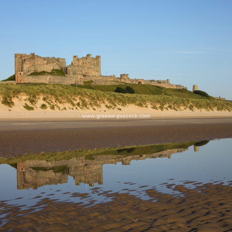 Bamburgh Castle at dawn, Bamburgh, Northumberland