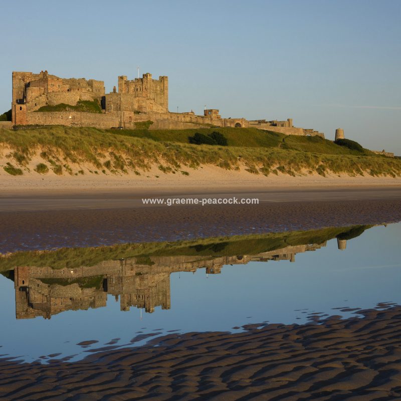 Bamburgh Castle at dawn, Bamburgh, Northumberland