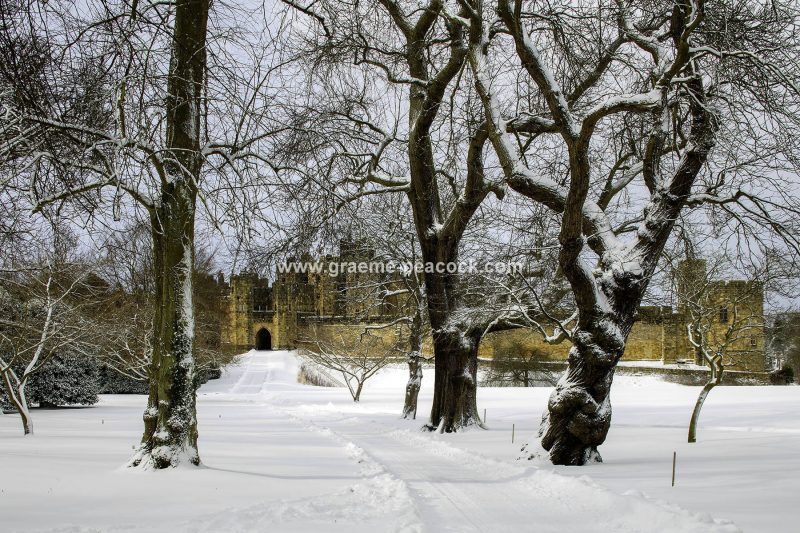 Alnwick Castle in Winter, Alnwick, Northumberland