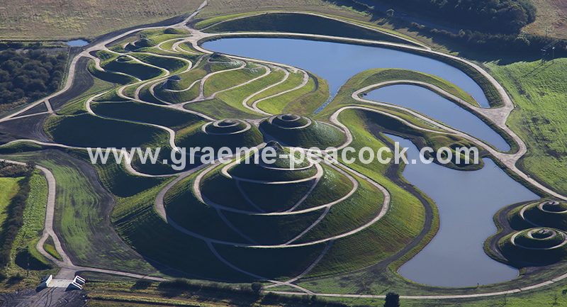 Aerial image of 'Northumberlandia' near Cramlington, Northumberland
