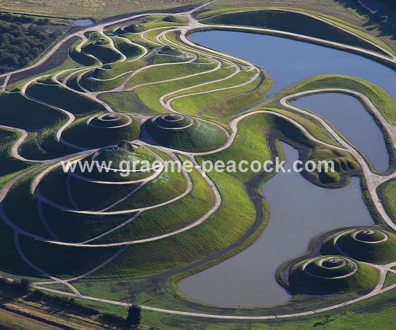 Aerial image of 'Northumberlandia' near Cramlington, Northumberland