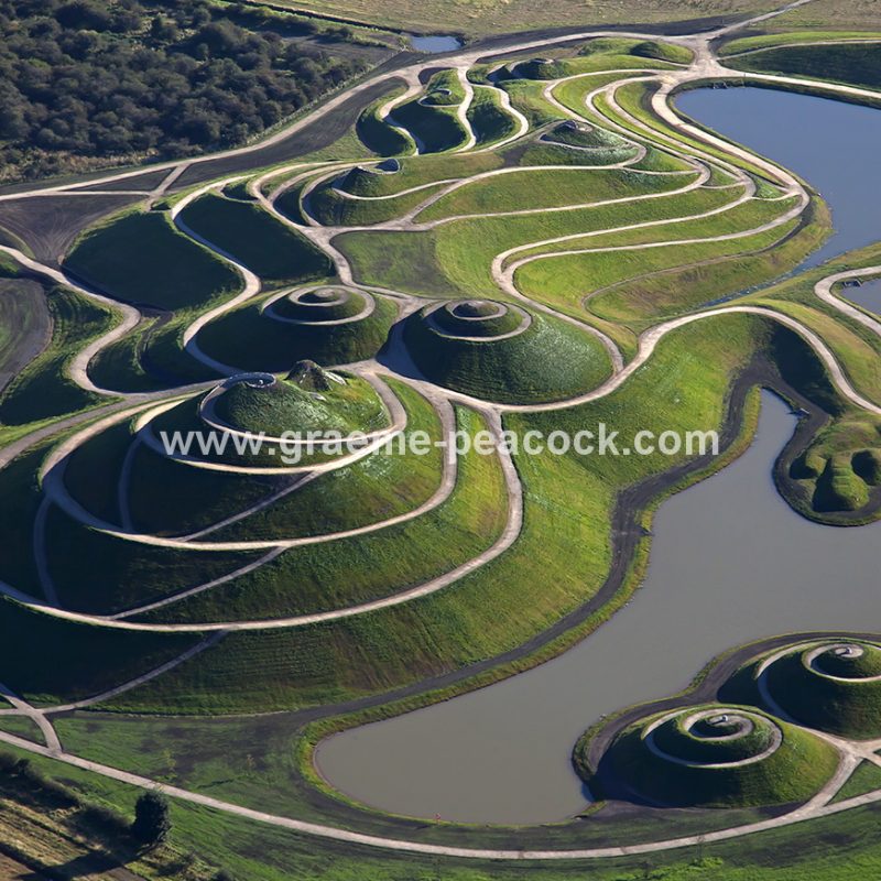 Aerial image of 'Northumberlandia' near Cramlington, Northumberland