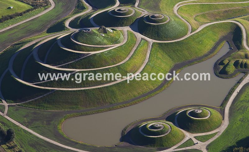 Aerial image of 'Northumberlandia' near Cramlington, Northumberland