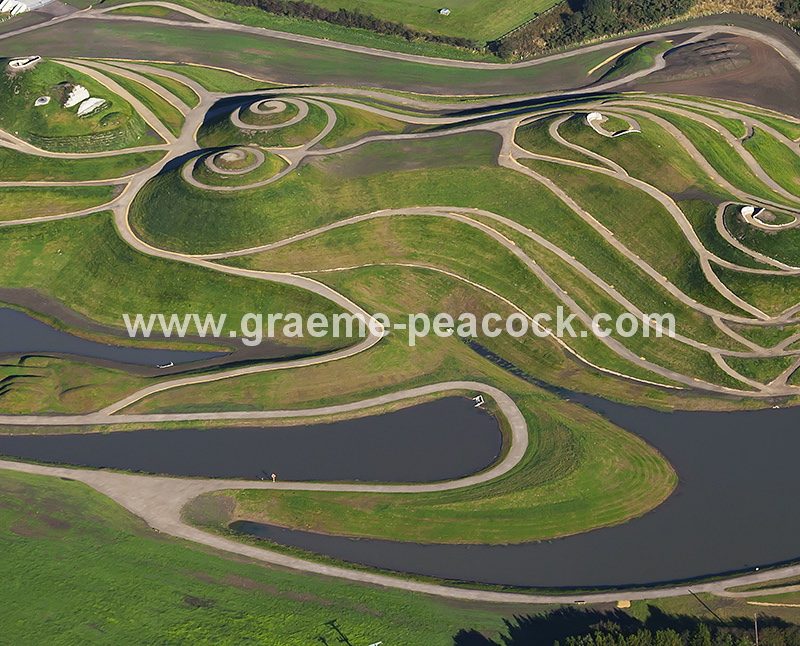 Aerial image of 'Northumberlandia' near Cramlington, Northumberland