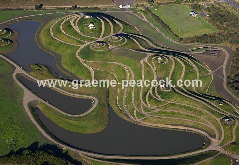 Aerial image of 'Northumberlandia' near Cramlington, Northumberland