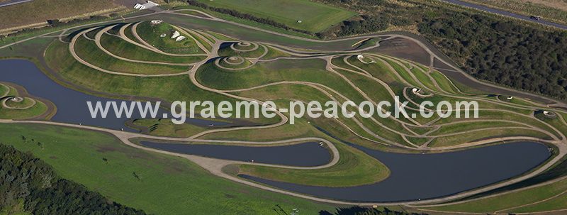 Aerial image of 'Northumberlandia' near Cramlington, Northumberland