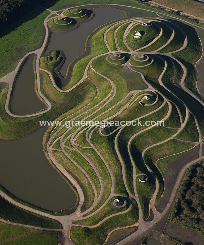 Aerial image of 'Northumberlandia' near Cramlington, Northumberland