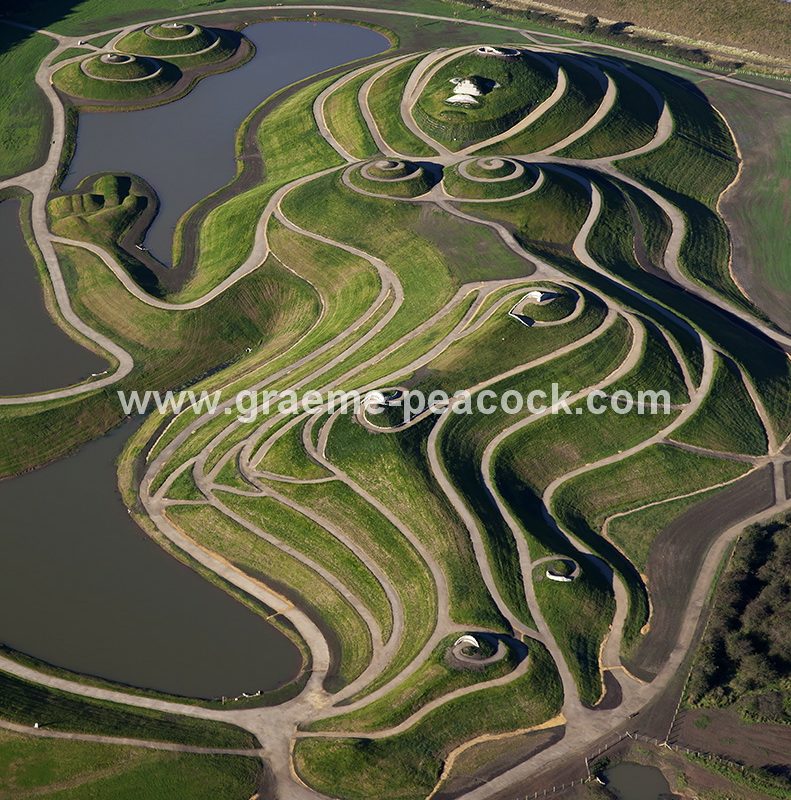 Aerial image of 'Northumberlandia' near Cramlington, Northumberland