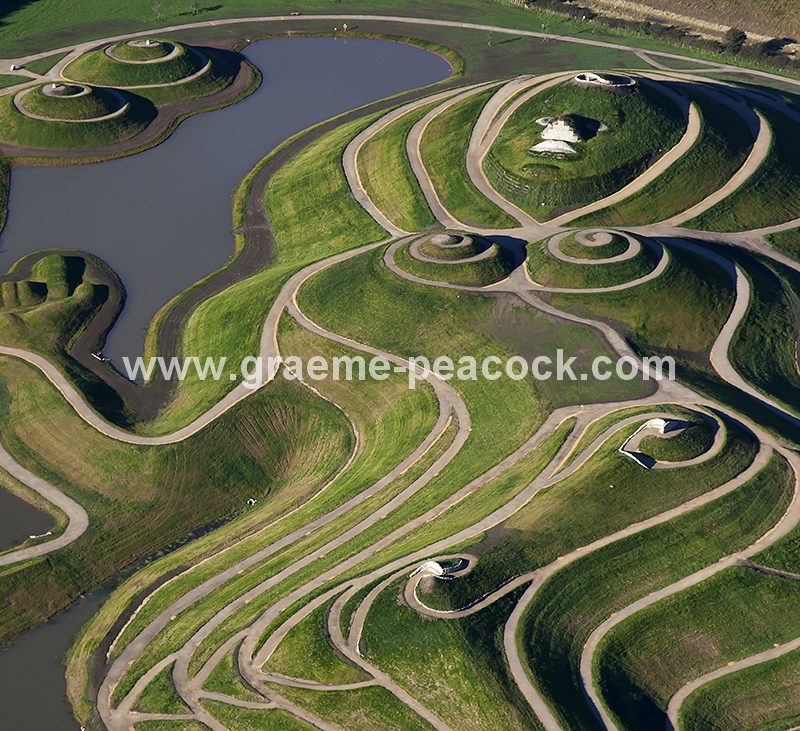 Aerial image of 'Northumberlandia' near Cramlington, Northumberland