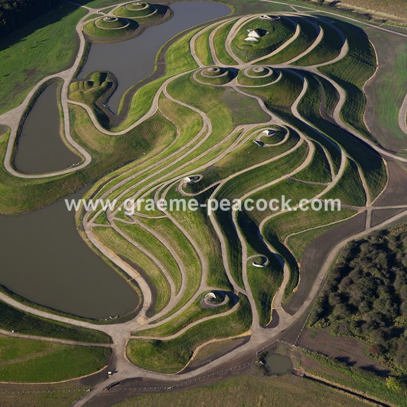 Aerial image of 'Northumberlandia' near Cramlington, Northumberland