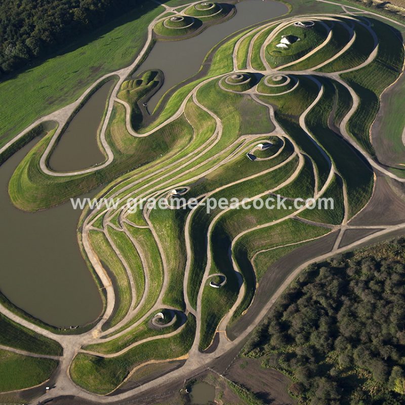 Aerial image of 'Northumberlandia' near Cramlington, Northumberland