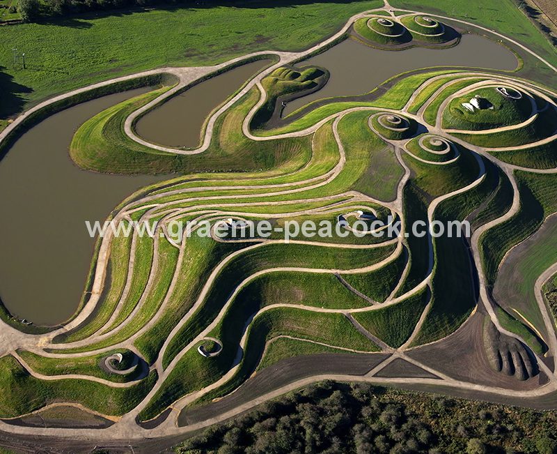 Aerial image of 'Northumberlandia' near Cramlington, Northumberland