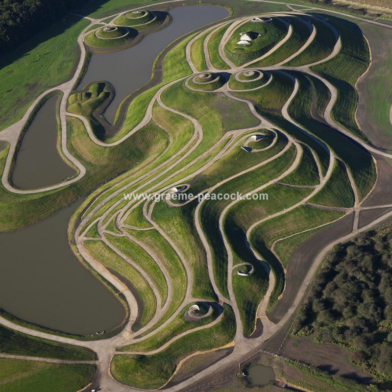 Aerial image of 'Northumberlandia' near Cramlington, Northumberland