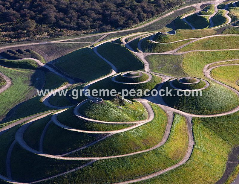 Aerial image of 'Northumberlandia' near Cramlington, Northumberland