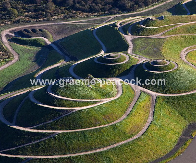Aerial image of 'Northumberlandia' near Cramlington, Northumberland