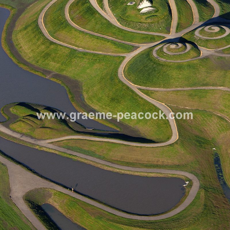 Aerial image of 'Northumberlandia' near Cramlington, Northumberland