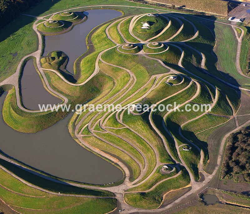 Aerial image of 'Northumberlandia' near Cramlington, Northumberland