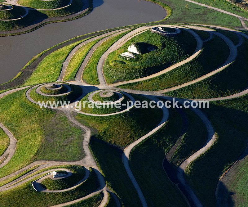 Aerial image of 'Northumberlandia' near Cramlington, Northumberland