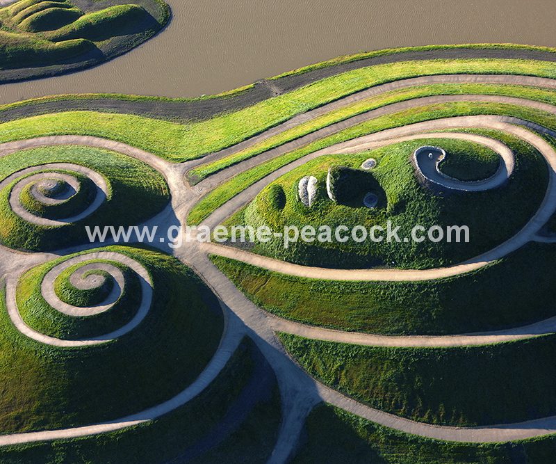 Aerial image of 'Northumberlandia' near Cramlington, Northumberland