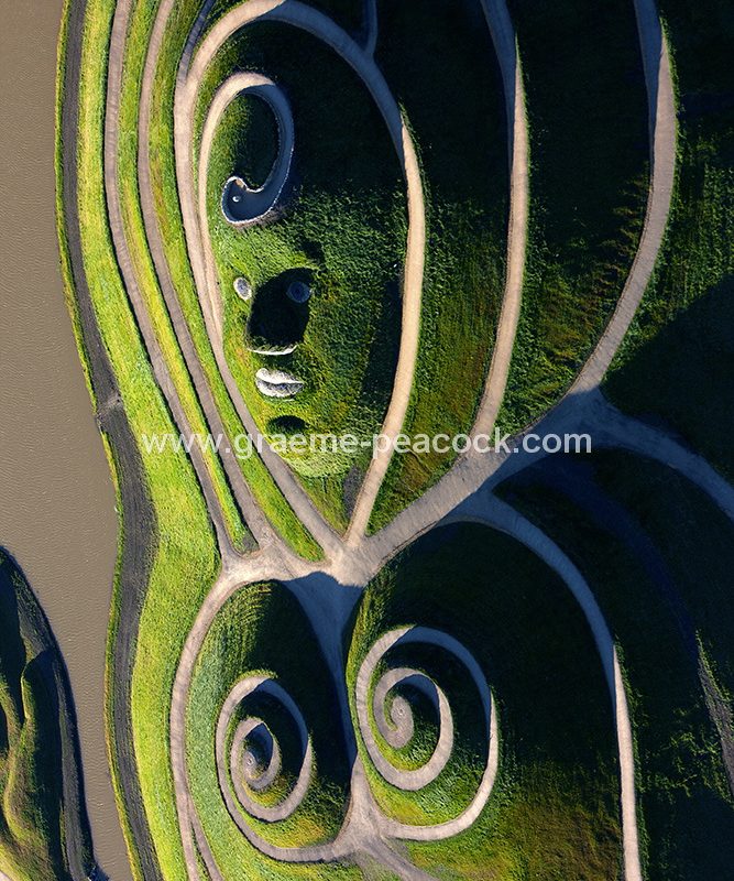 Aerial image of 'Northumberlandia' near Cramlington, Northumberland