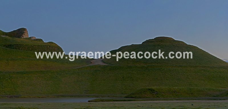 Panoramic  image of 'Northumberlandia' near Cramlington, Northumberland