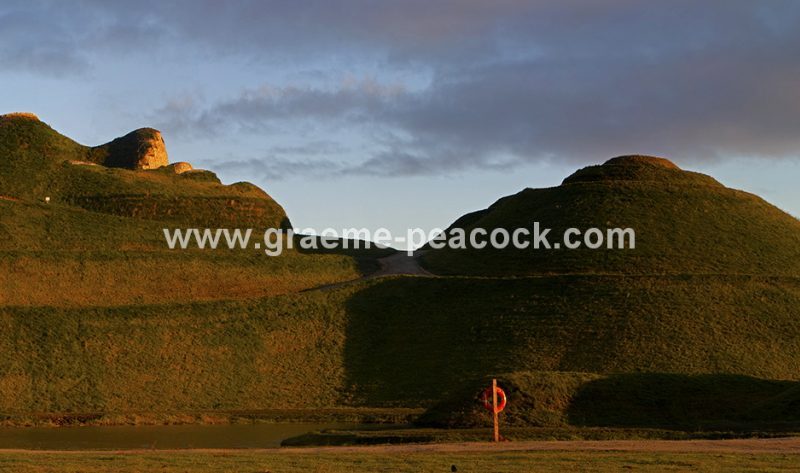 Panoramic  image of 'Northumberlandia' near Cramlington, Northumberland
