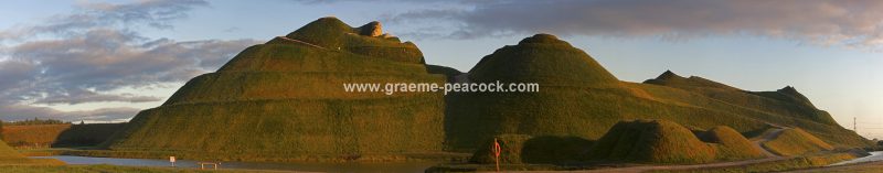 Panoramic  image of 'Northumberlandia' near Cramlington, Northumberland