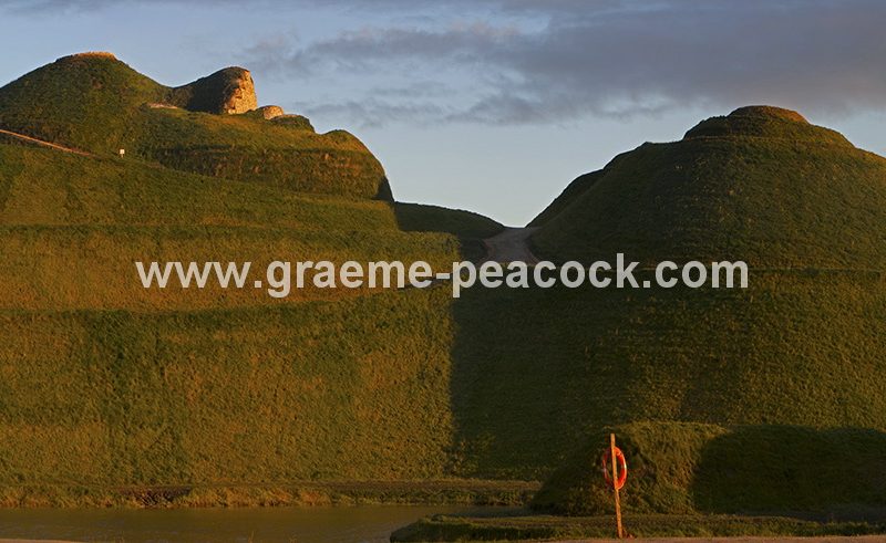 Panoramic  image of 'Northumberlandia' near Cramlington, Northumberland