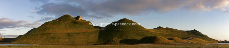 Panoramic  image of 'Northumberlandia' near Cramlington, Northumberland
