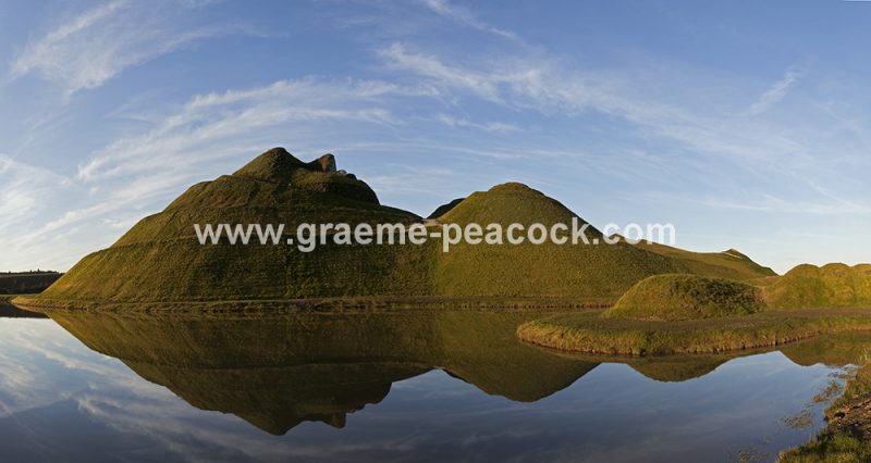 Panoramic  image of 'Northumberlandia' near Cramlington, Northumberland