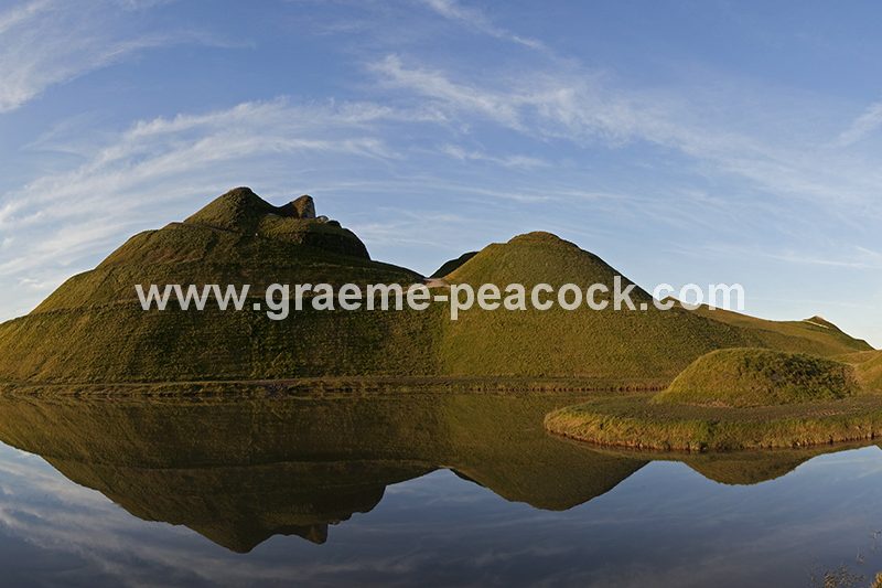 Panoramic  image of 'Northumberlandia' near Cramlington, Northumberland