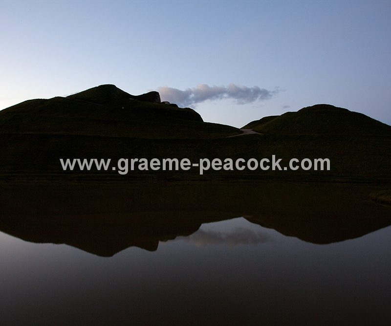 Dusk image of 'Northumberlandia' near Cramlington, Northumberland