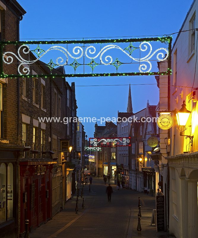 Saddler Street at Christmas, Durham City, County Durham
