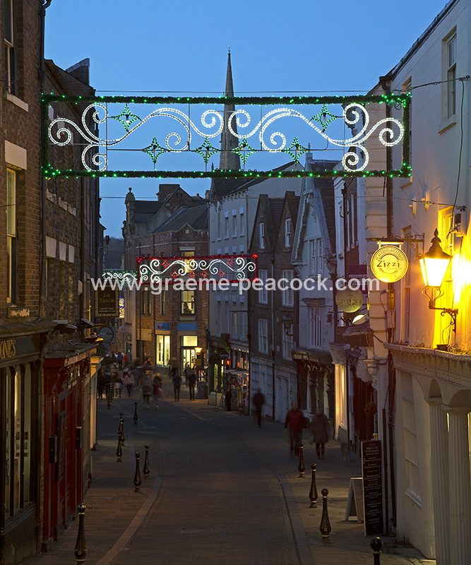 Saddler Street at Christmas, Durham City, County Durham