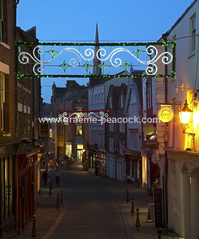 Saddler Street at Christmas, Durham City, County Durham