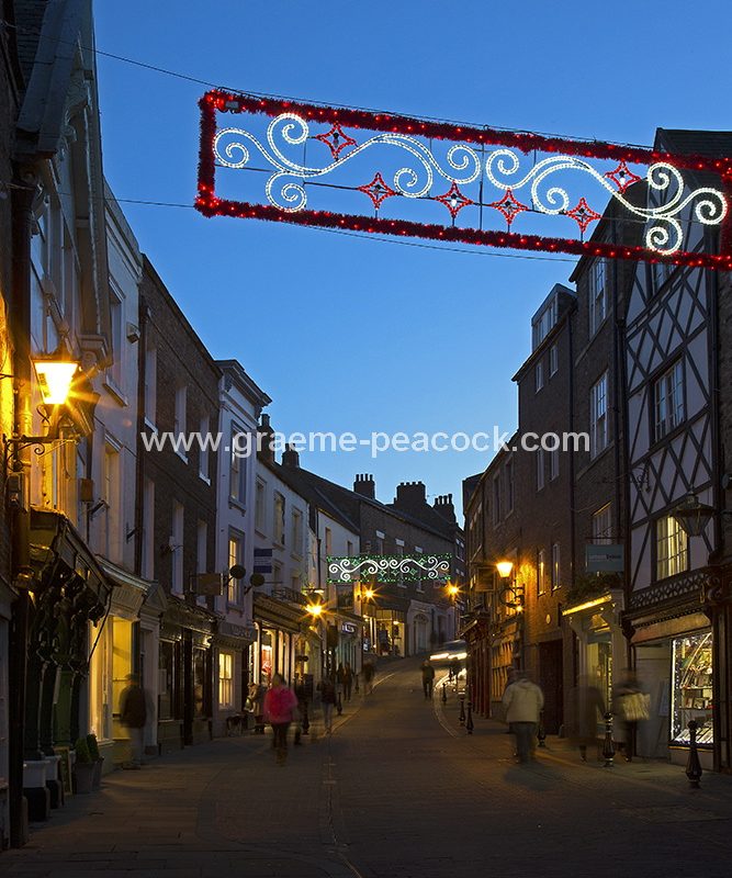 Saddler Street at Christmas, Durham City, County Durham