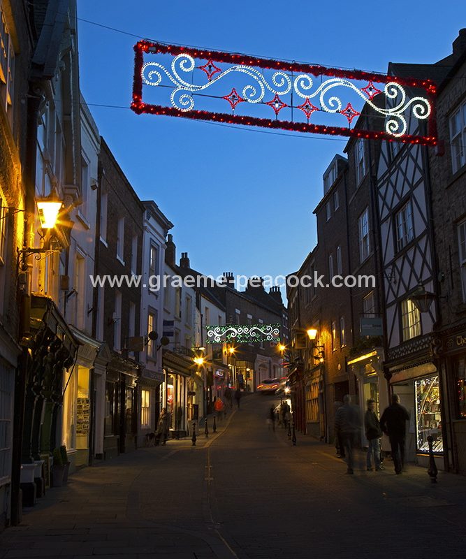 Saddler Street at Christmas, Durham City, County Durham