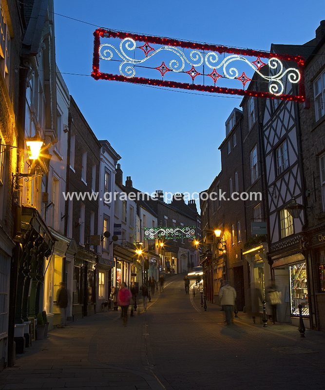 Saddler Street at Christmas, Durham City, County Durham