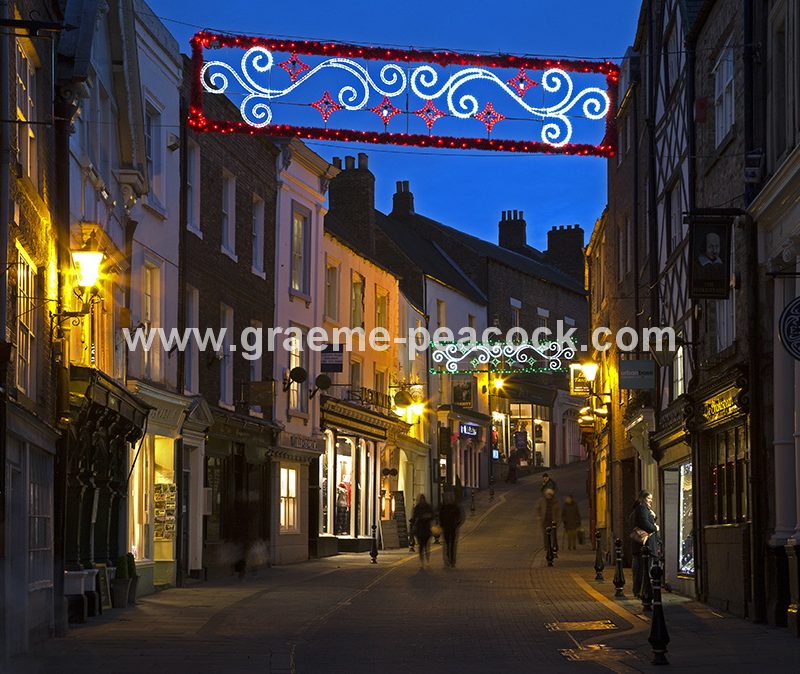 Saddler Street at Christmas, Durham City, County Durham